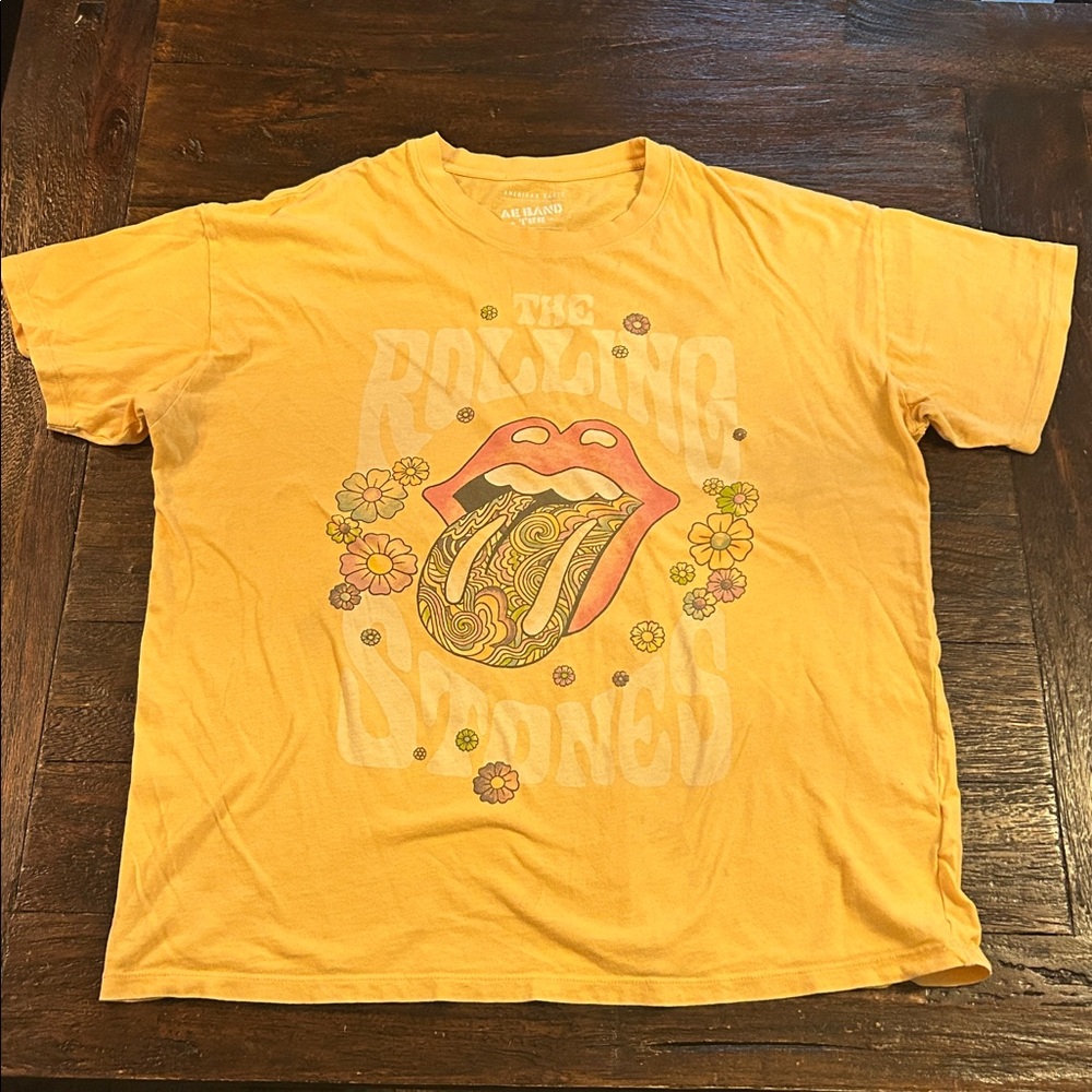 American Eagle Outfitters Flower Power Vintage Band Tee- Rolling Stones
